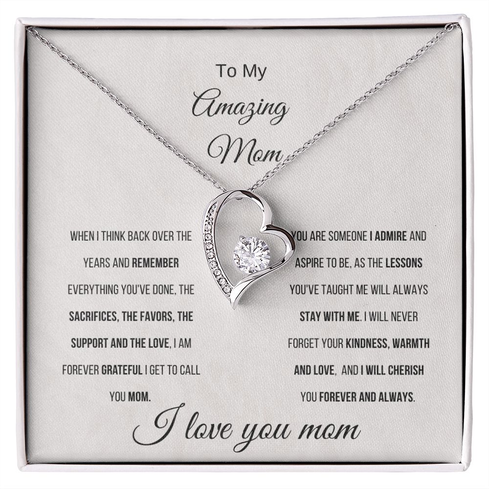 To My Mother Gift Forever Love Necklace Message Card Gift from Son to Mom  Gift - Always Be My Home - Marble Black