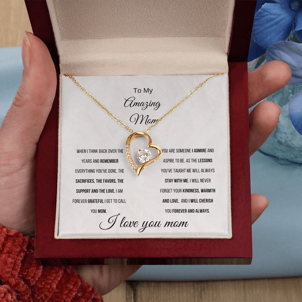 To My Amazing Mom| Forever Love Heart Necklace