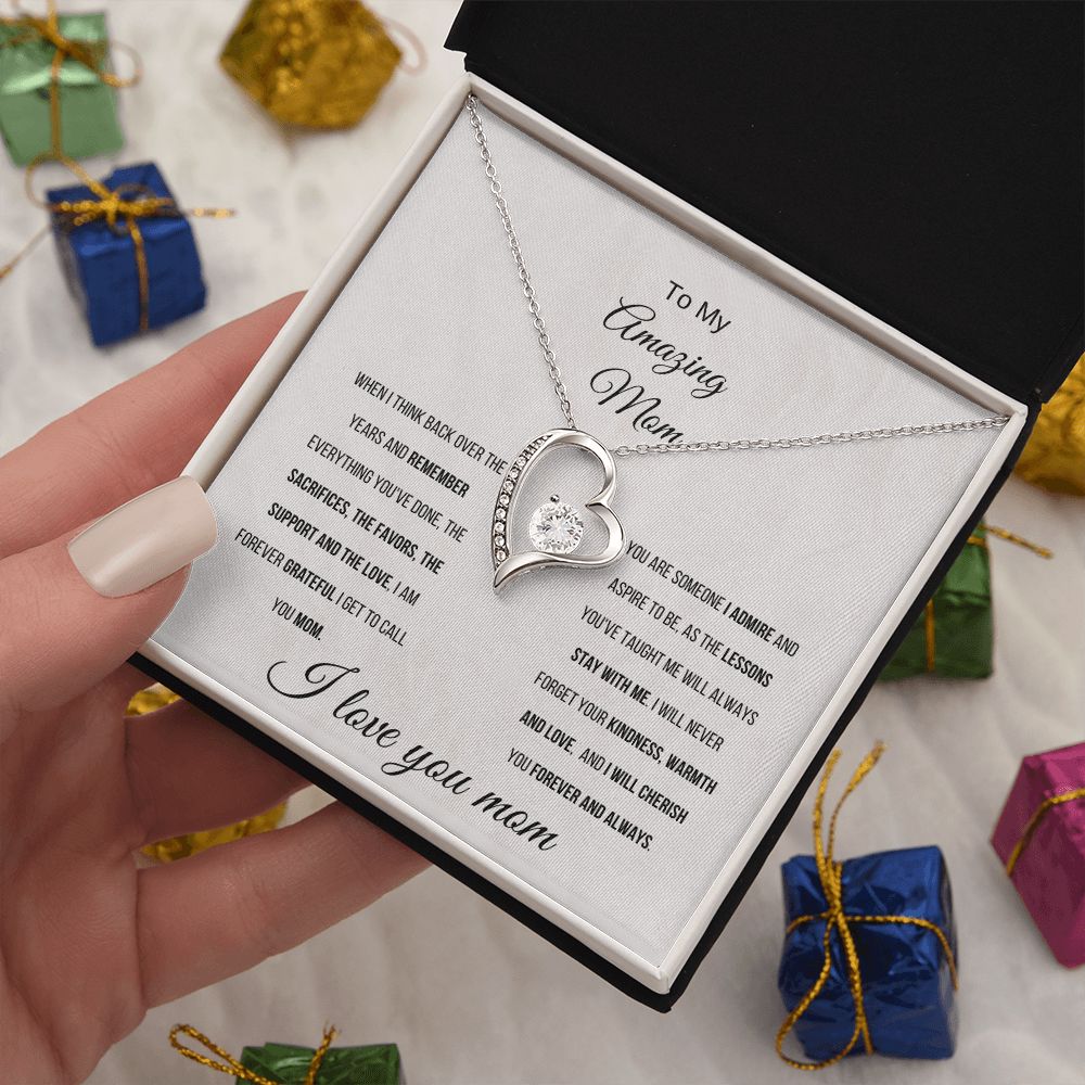 To My Amazing Mom| Forever Love Heart Necklace